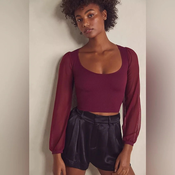 Free People Intimately FP Lost In Love Seamless Cami In Bordeaux Size XS/S - Picture 1 of 9